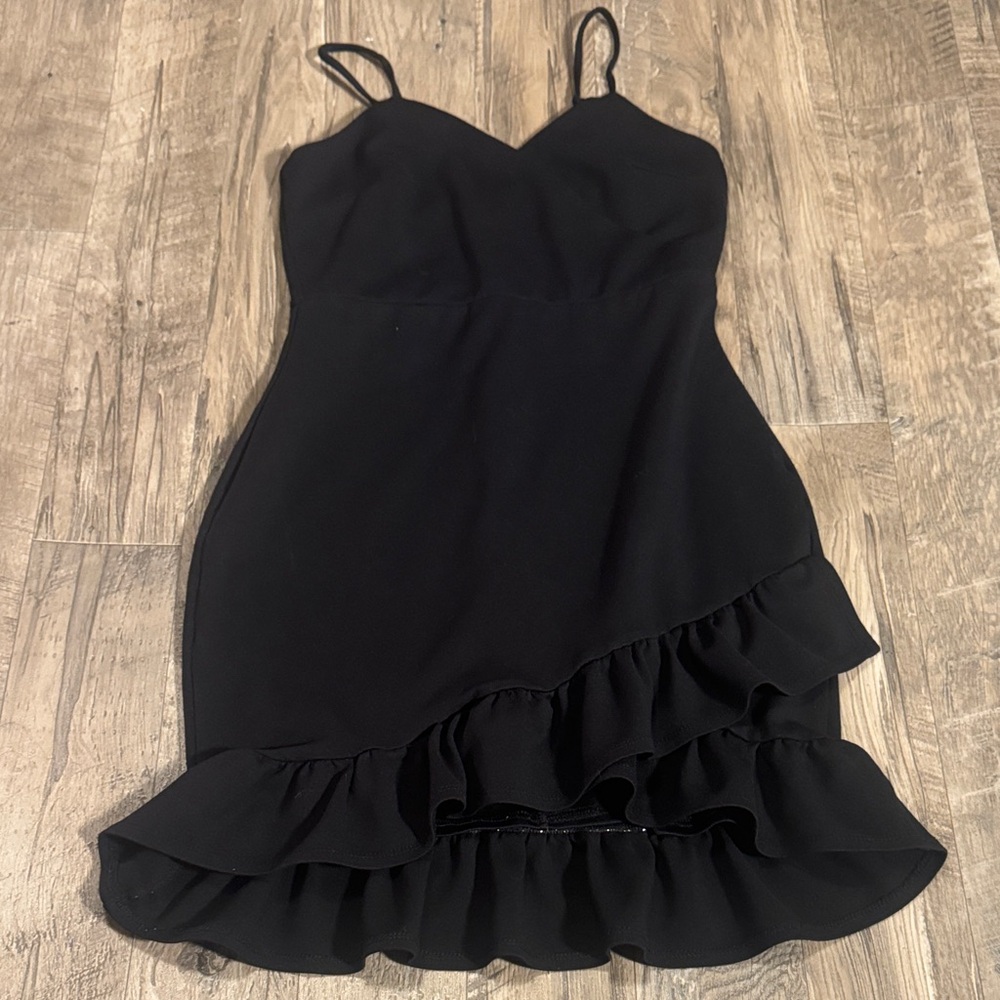 Lulu's Black Ruffle Dress - Size M
